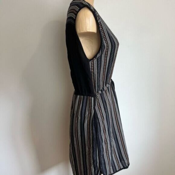 Melissa Nepton Women’s Medium Black Roxy Hi Low Short Dress Tie Short Sleeve - Picture 3 of 16